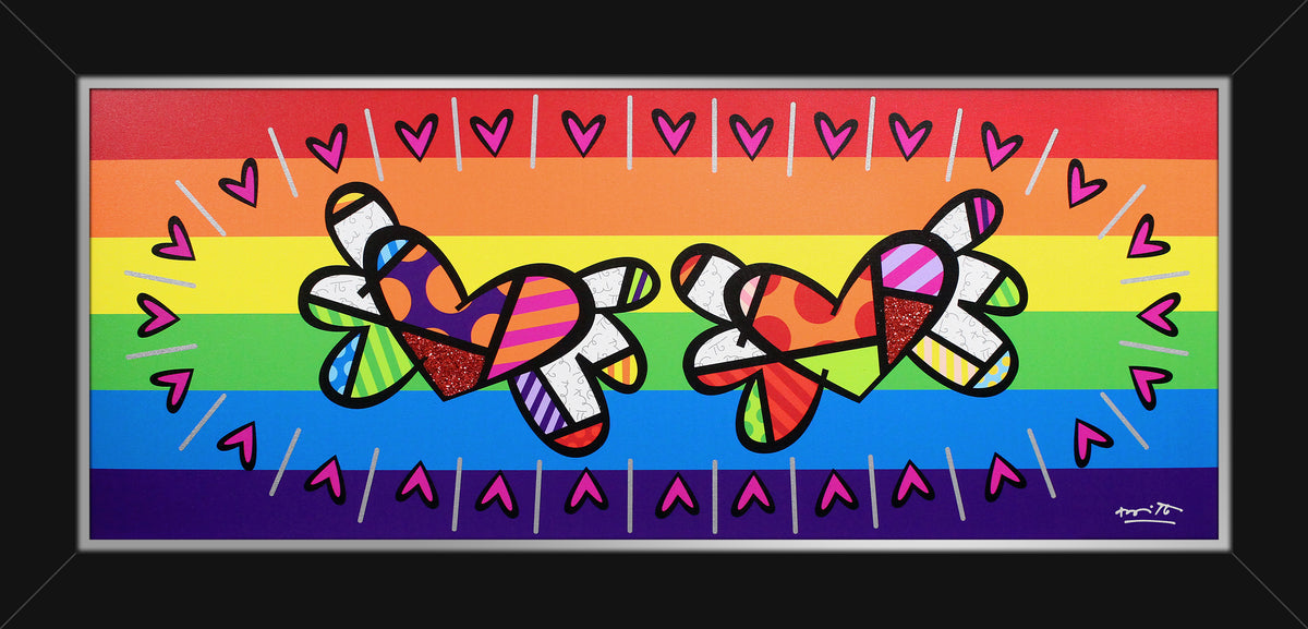Romero Britto happy limited edition print  colorful pop art design