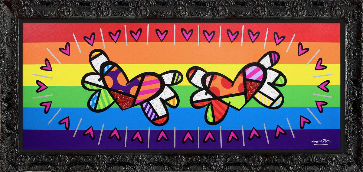Romero Britto happy limited edition print  contemporary pop art piece