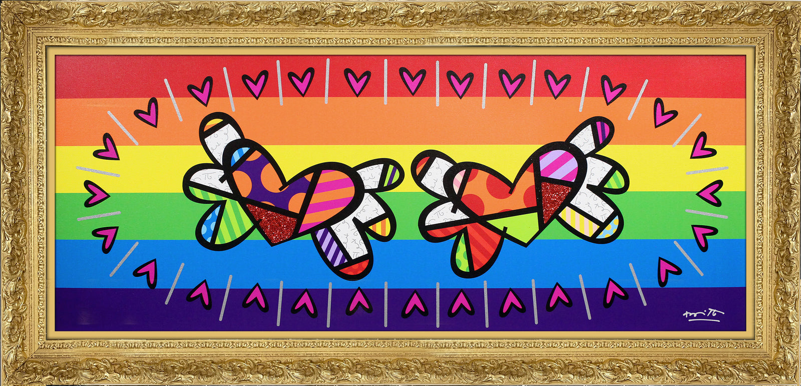 Romero Britto happy limited edition print  colorful pop art design