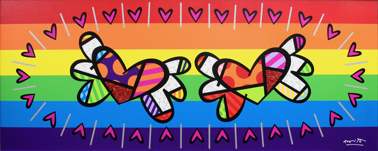 Romero Britto happy limited edition print  colorful pop art design