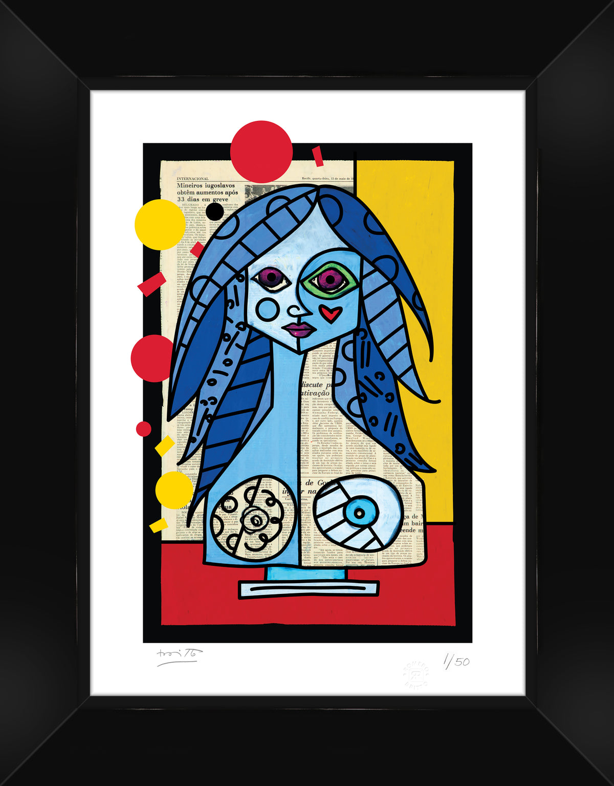 blue red yellow limited edition  artistic colorful design collectible