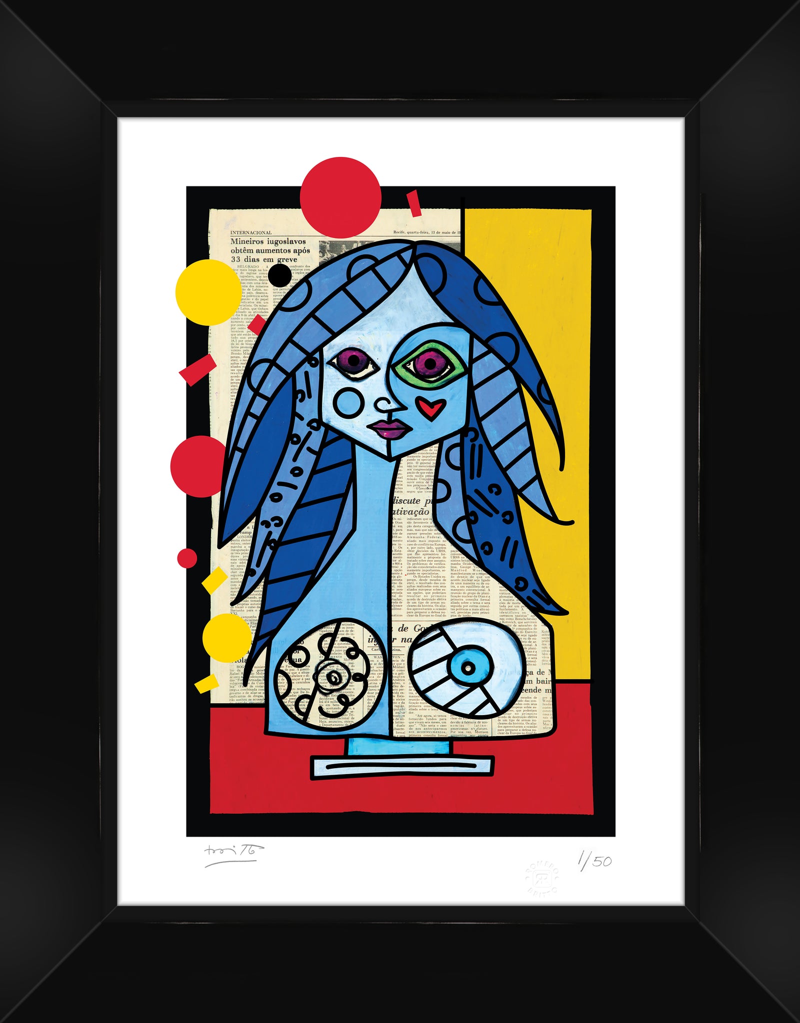 blue red yellow limited edition  artistic colorful design collectible