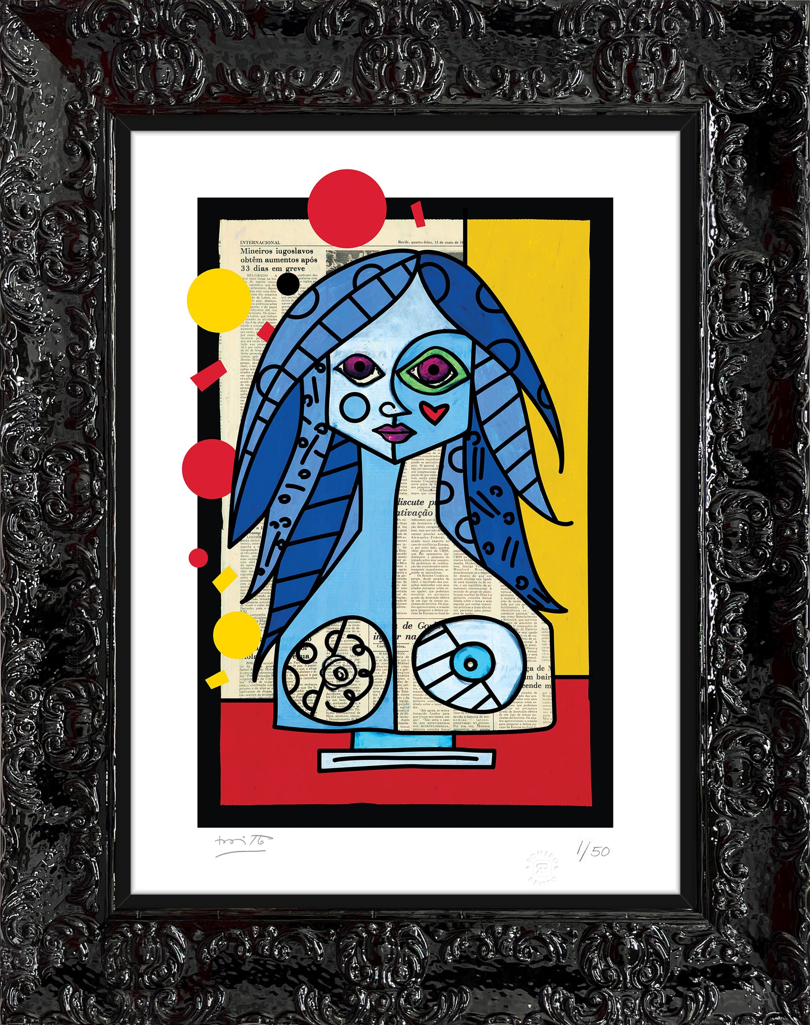 blue red yellow limited edition  artistic colorful design collectible