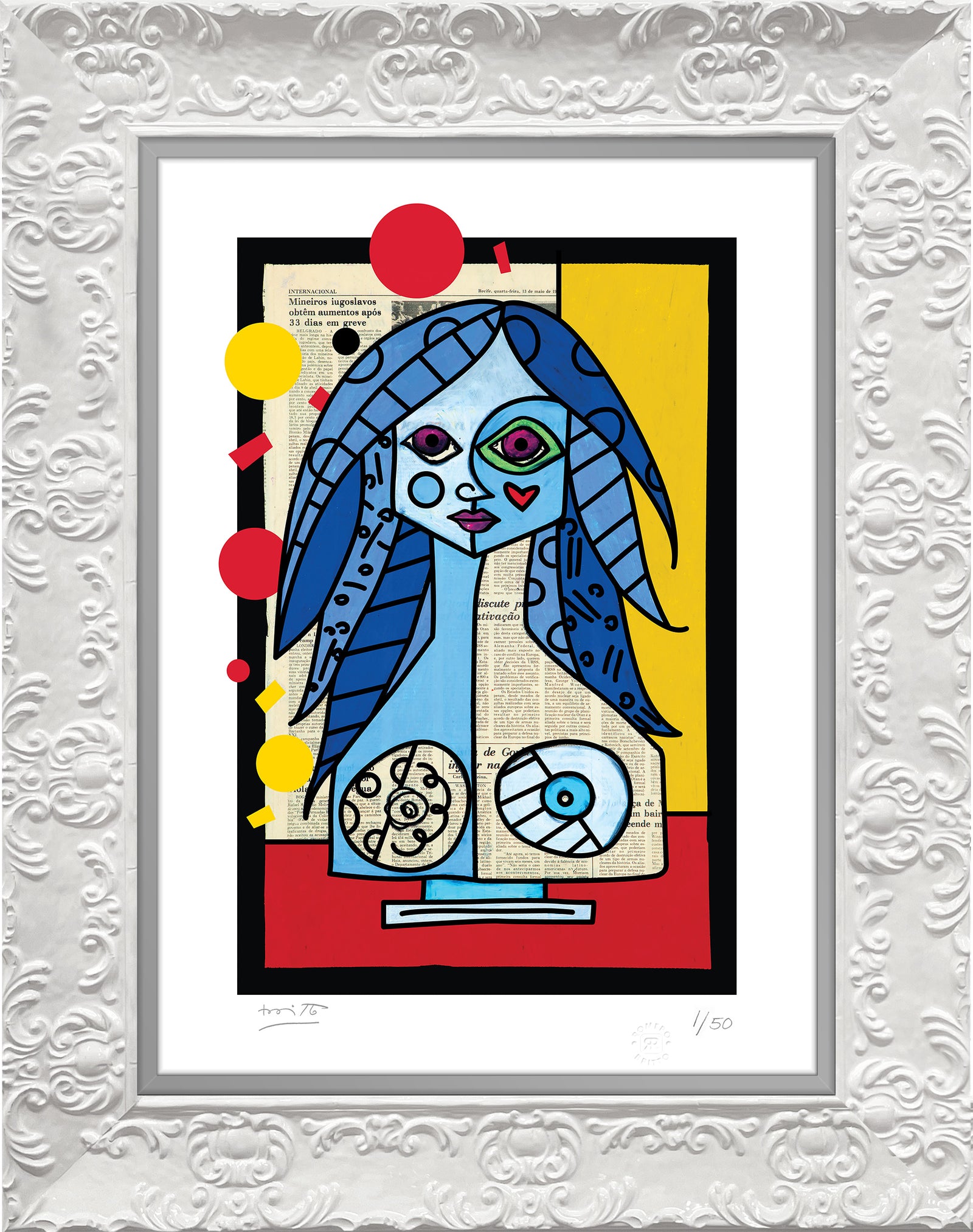 blue red yellow limited edition  artistic colorful design collectible
