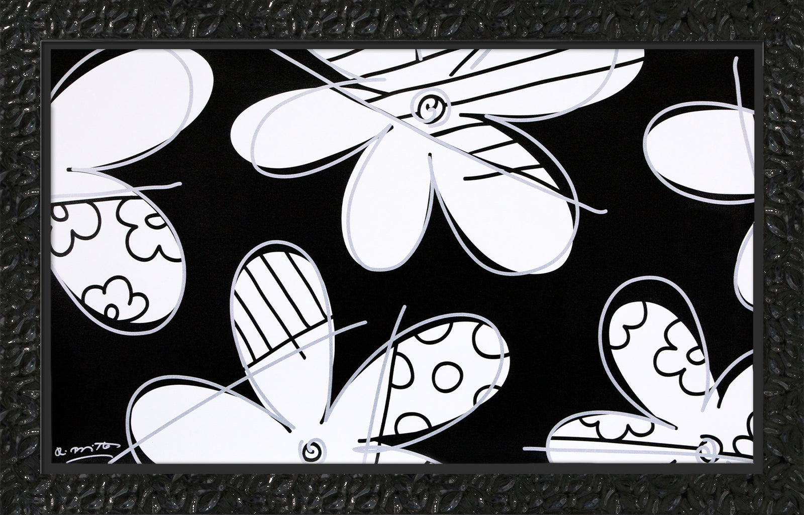modern pop art midnight flower limited edition print  vibrant home decor
