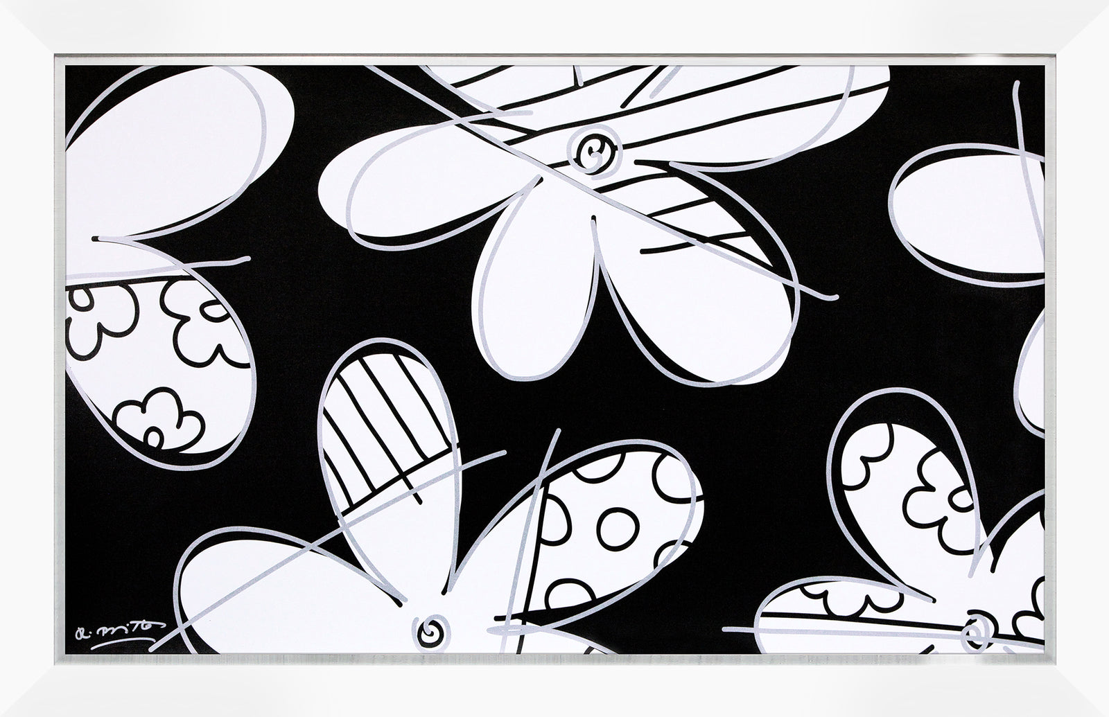 modern pop art midnight flower limited edition print  vibrant home decor