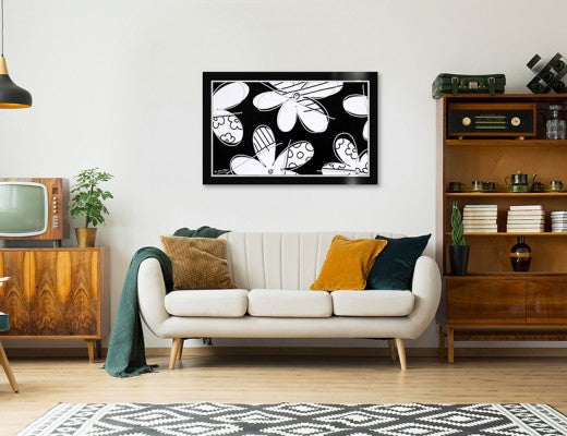modern pop art midnight flower limited edition print  vibrant home decor