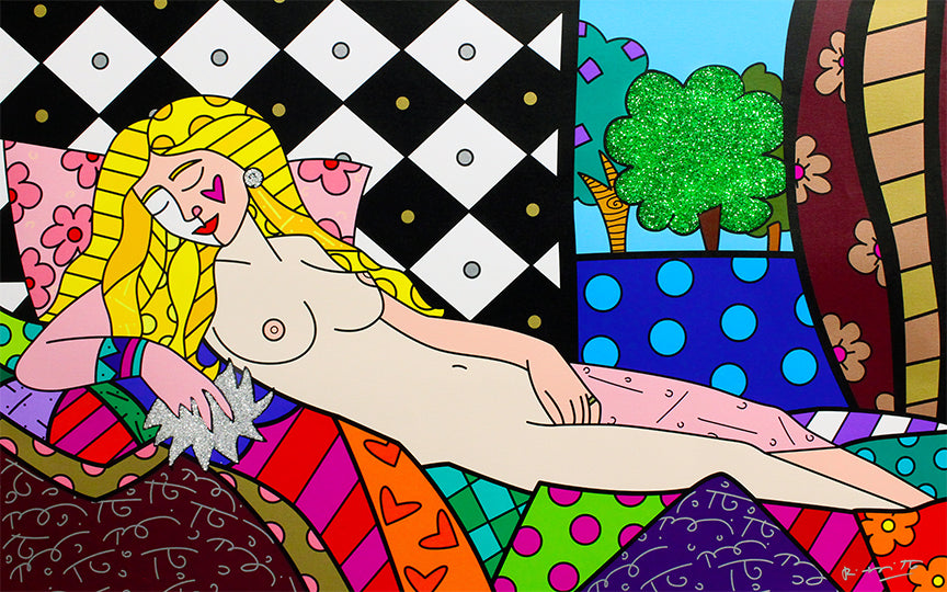 Romero Britto giorgianna limited edition print  colorful pop art design
