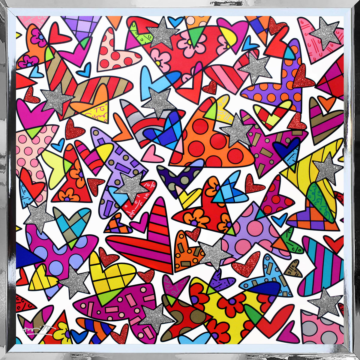 Romero Britto cloud nine limited edition print  contemporary pop art piece