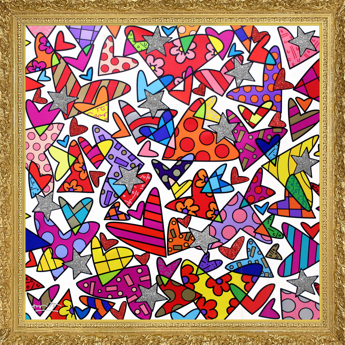 Romero Britto cloud nine limited edition print  colorful pop art design
