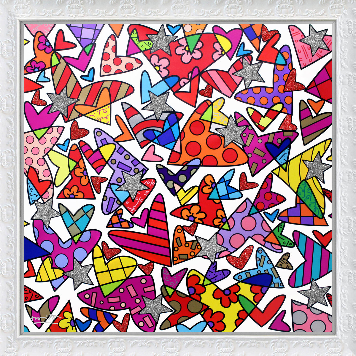 Romero Britto cloud nine limited edition print  colorful pop art design