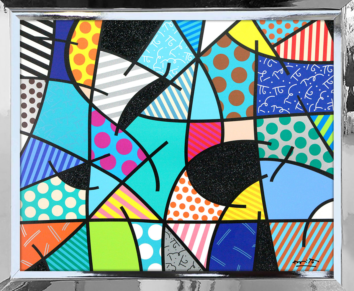 Romero Britto quintessential limited edition print  colorful pop art design