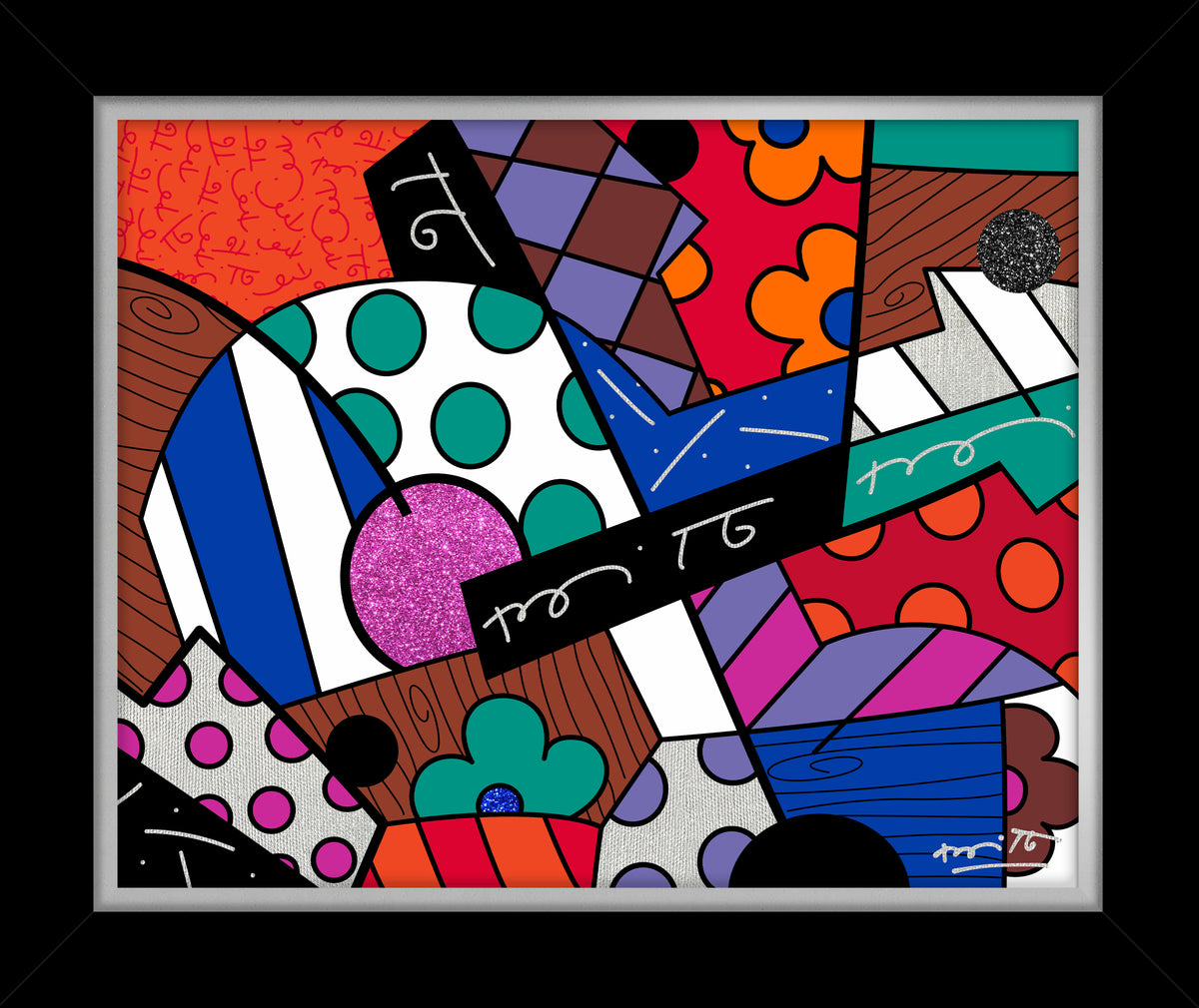 Romero Britto jazz limited edition print  contemporary pop art piece