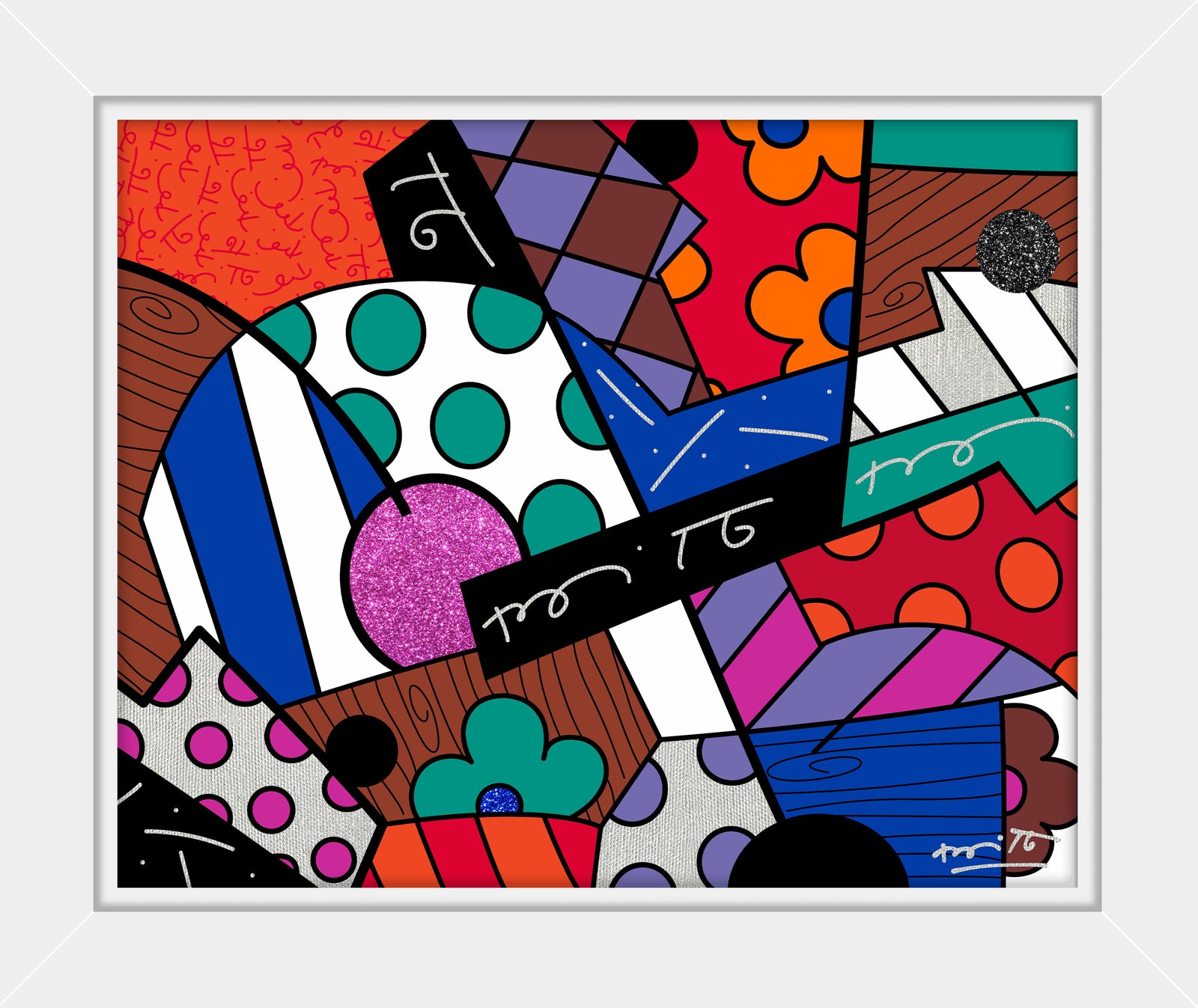 Romero Britto jazz limited edition print  contemporary pop art piece