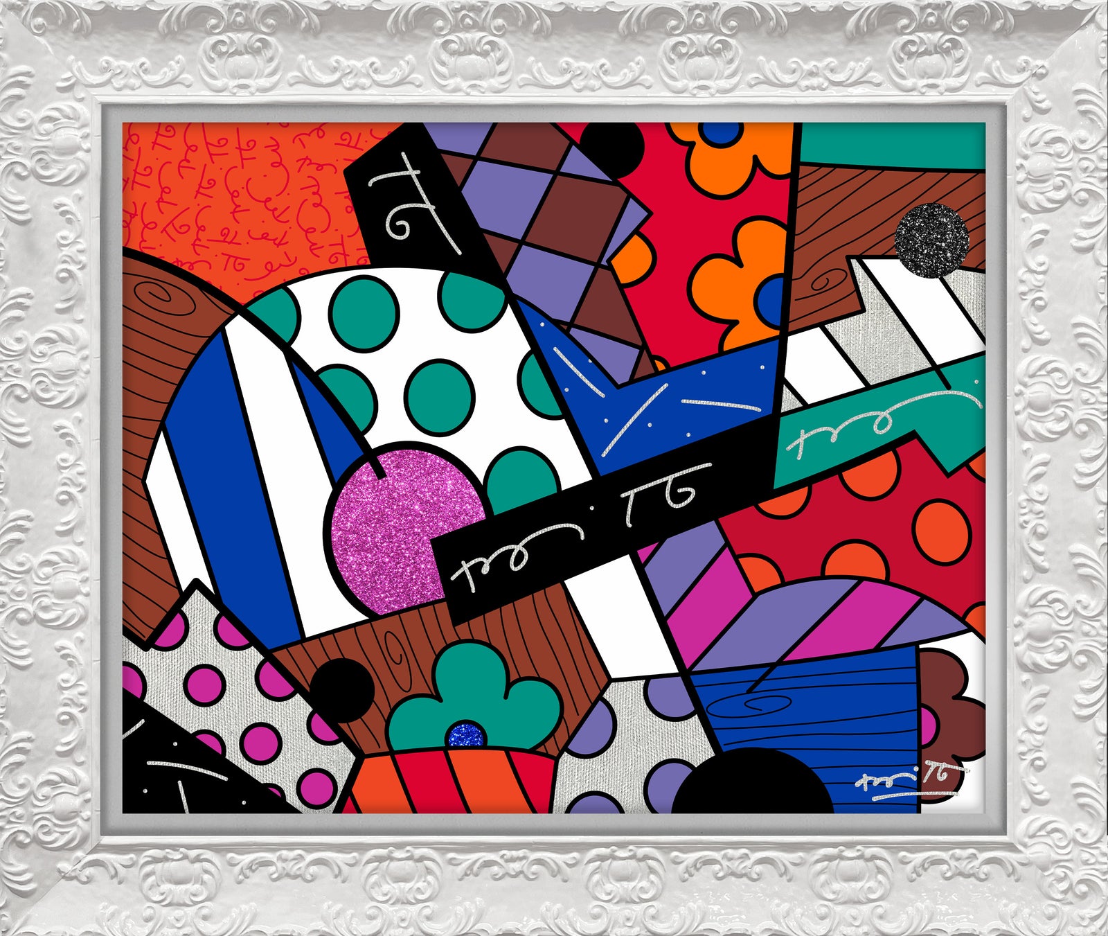 Romero Britto jazz limited edition print  colorful pop art design
