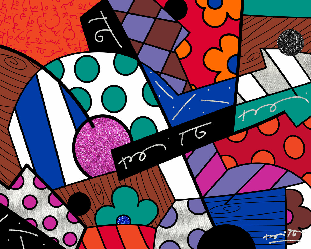 Romero Britto jazz limited edition print  colorful pop art design