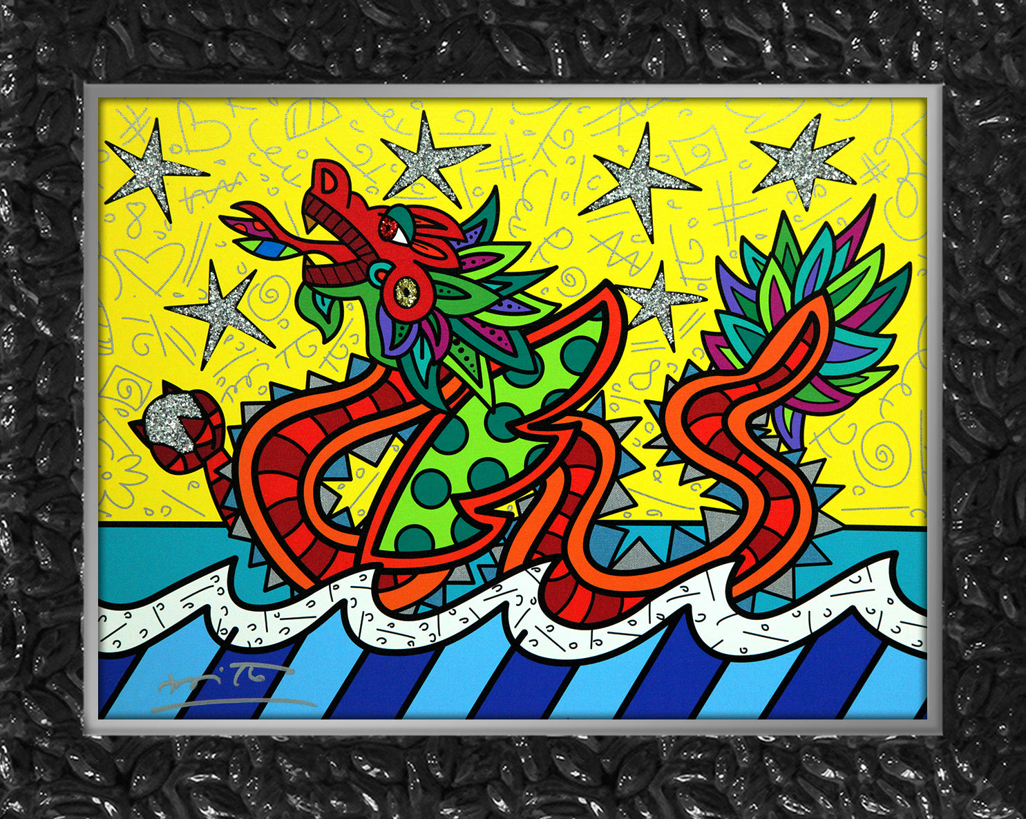 Romero Britto good fortune limited edition print  contemporary pop art piece