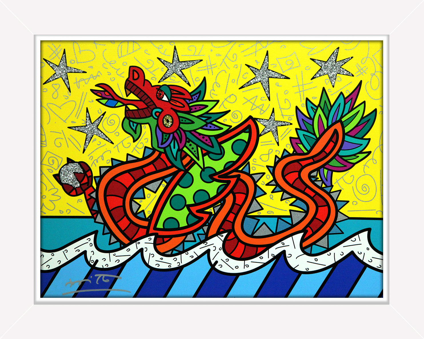 Romero Britto good fortune limited edition print  contemporary pop art piece