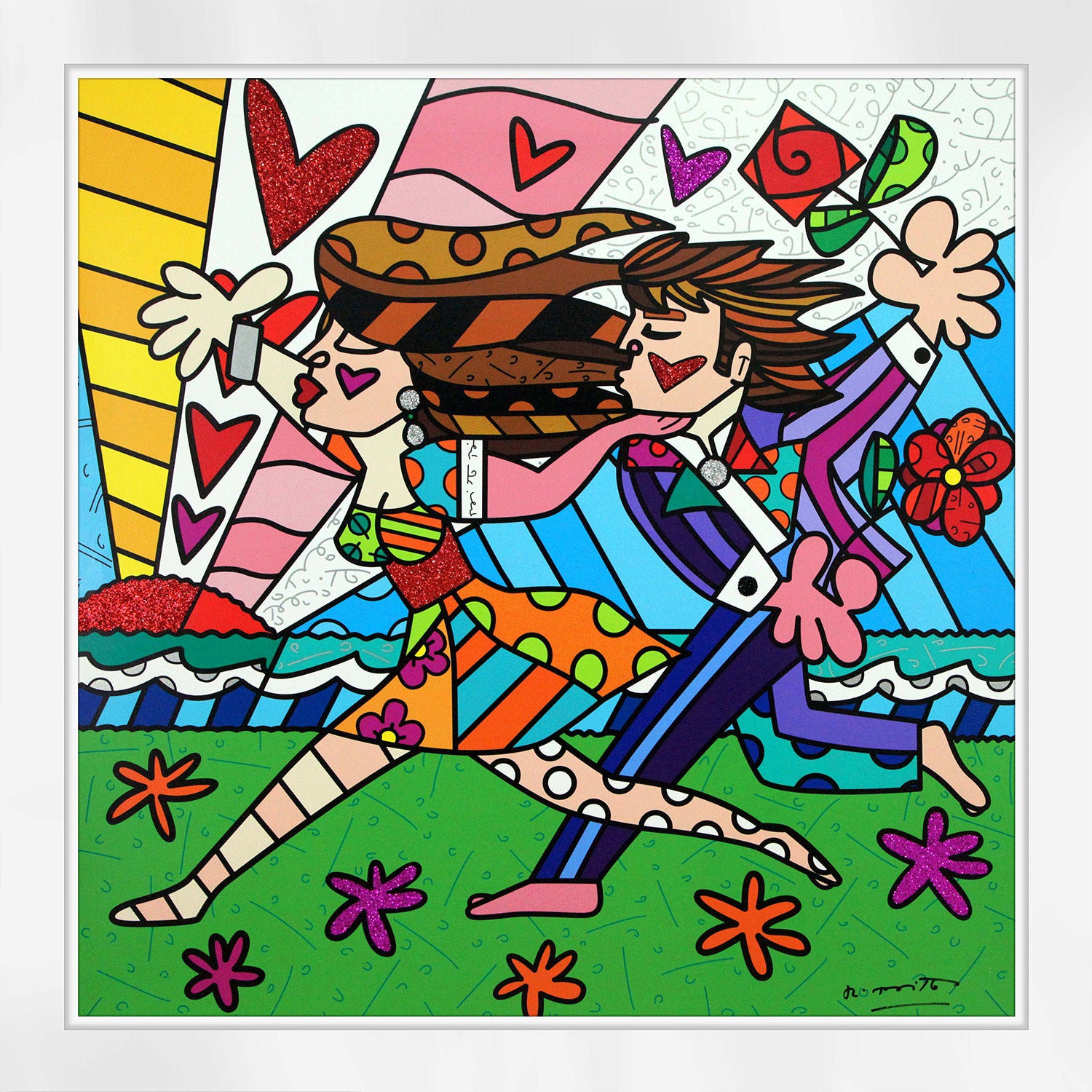 Romero Britto freedom of love limited edition  colorful pop art design