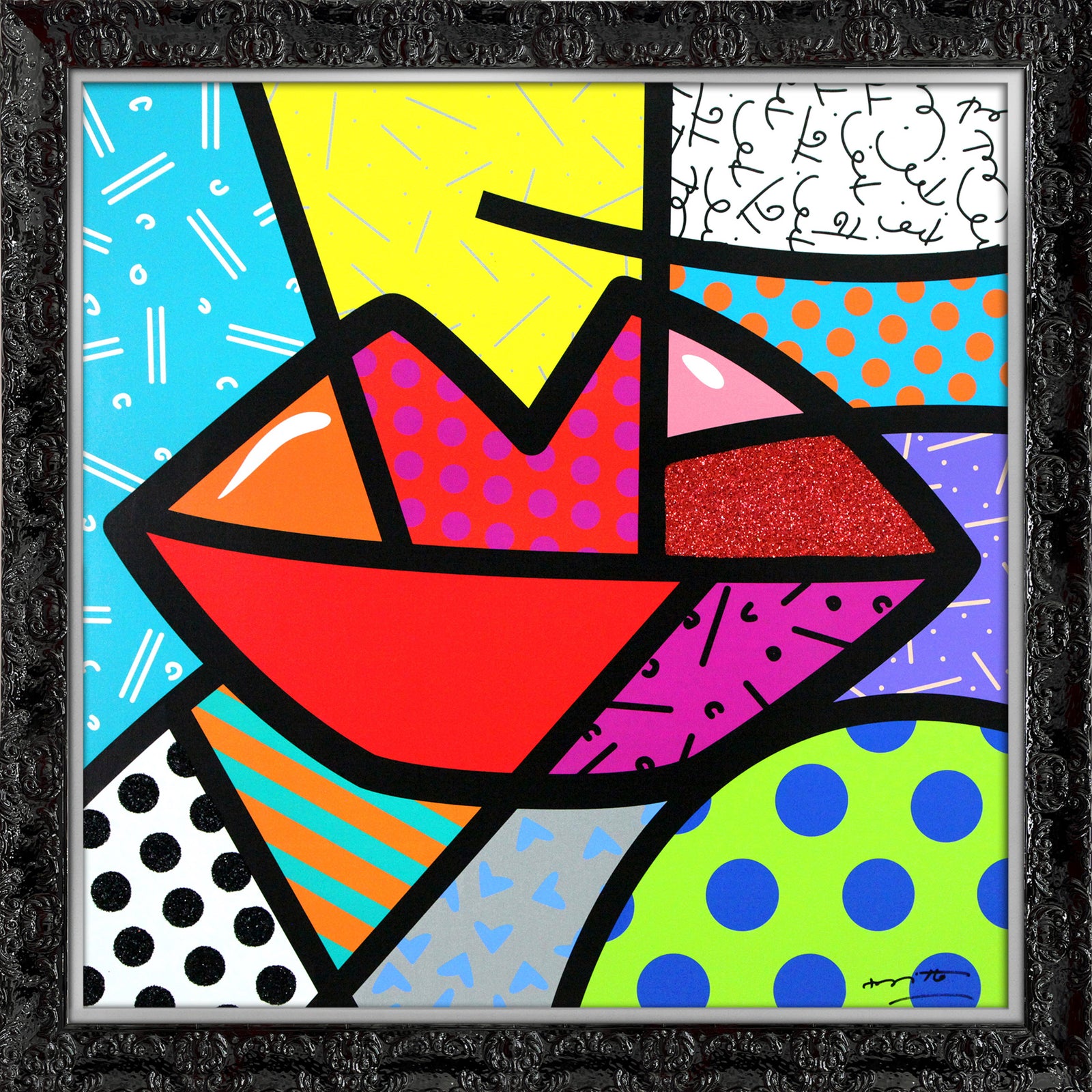 Romero Britto juicy limited edition print  contemporary pop art piece