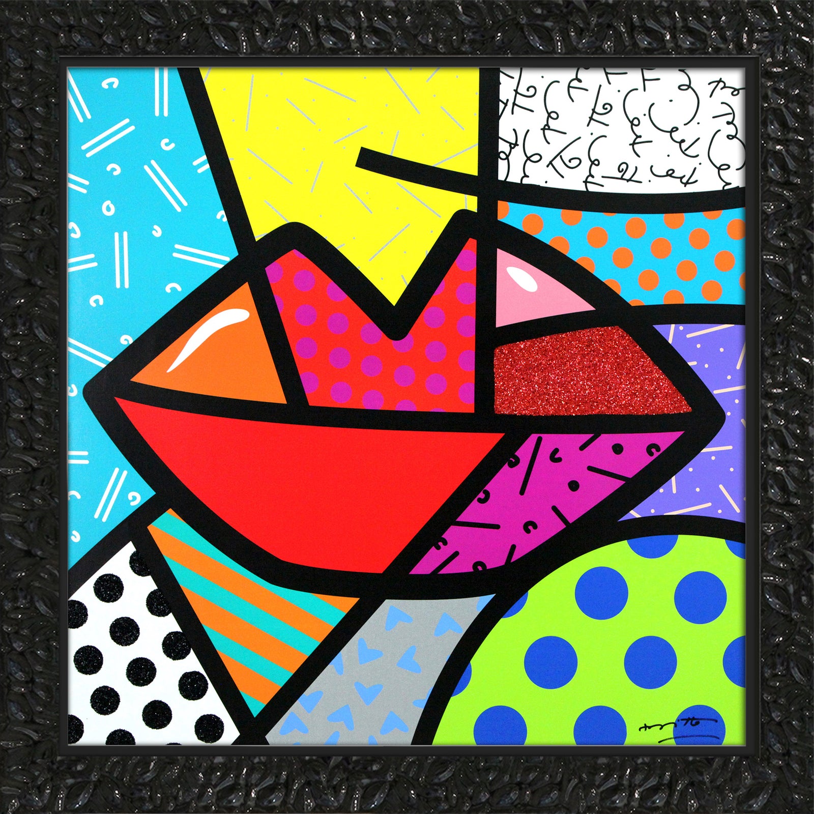 Romero Britto juicy limited edition print  colorful pop art design