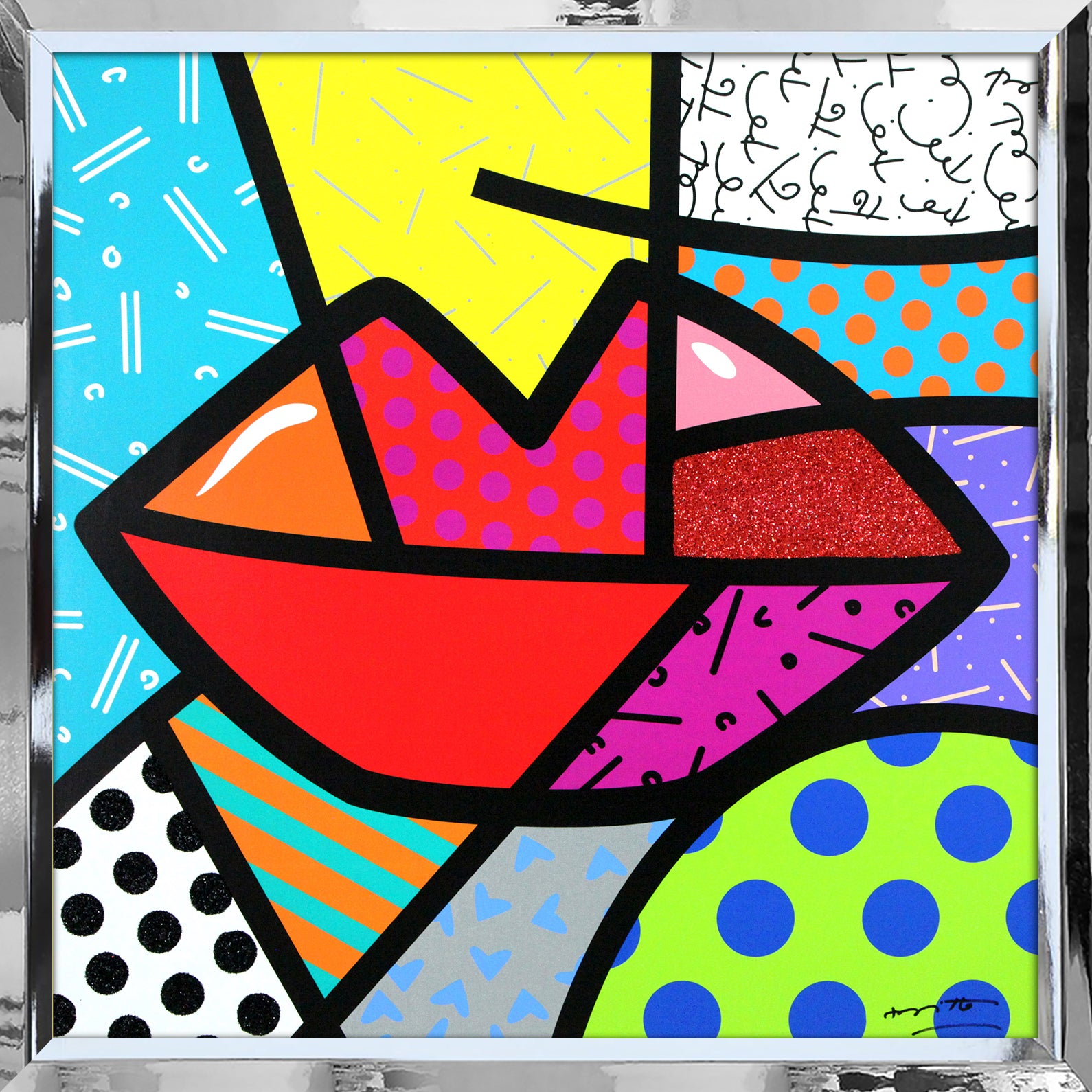 Romero Britto juicy limited edition print  colorful pop art design