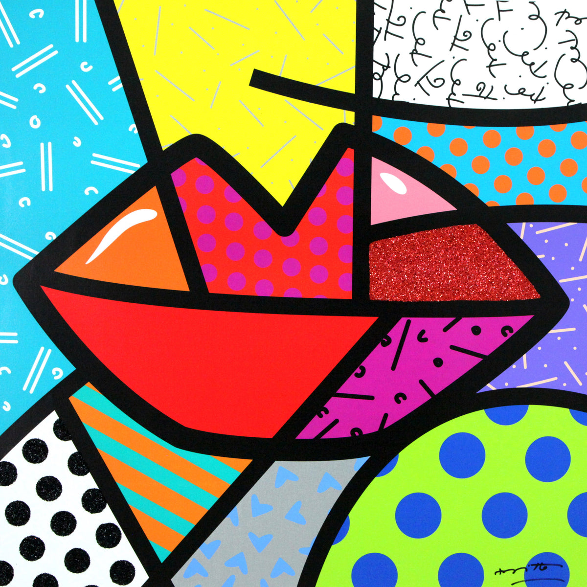 Romero Britto juicy limited edition print  colorful pop art design