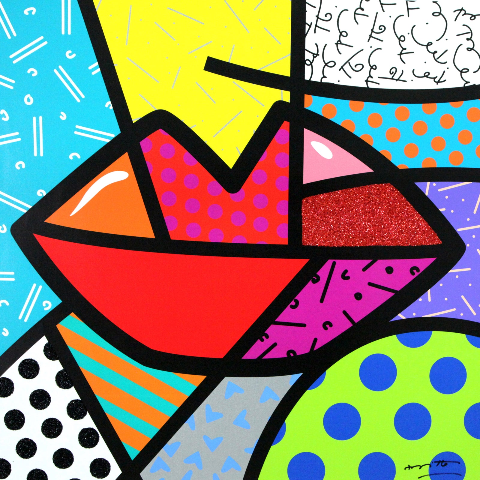 Romero Britto juicy limited edition print  colorful pop art design