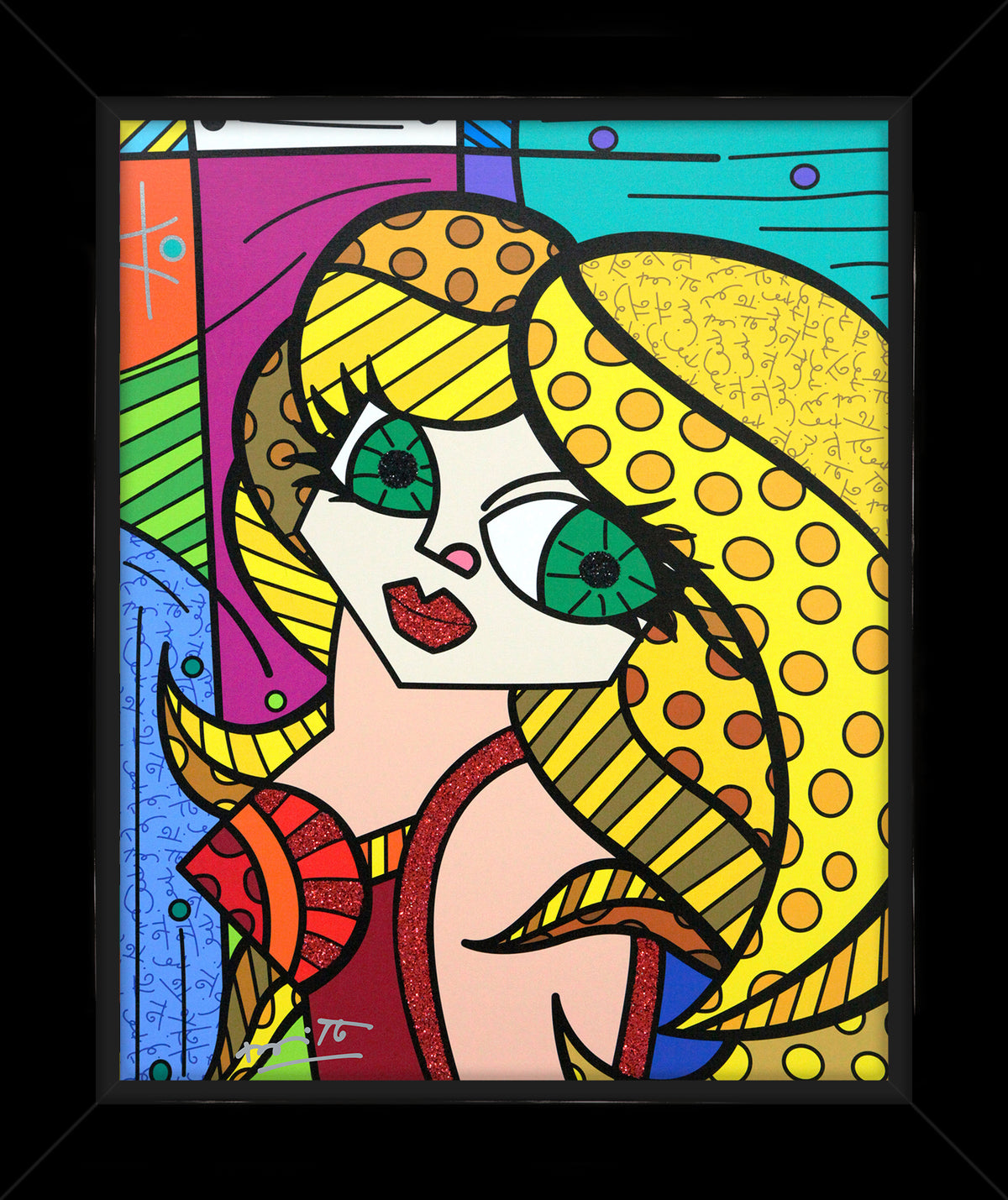 Romero Britto muse limited edition print online  colorful pop art design