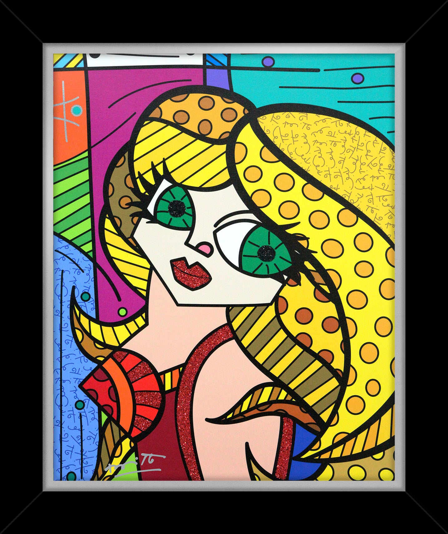 Romero Britto muse limited edition print online  contemporary pop art piece