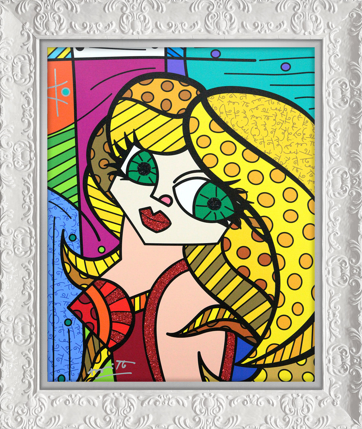 Romero Britto muse limited edition print online  colorful pop art design