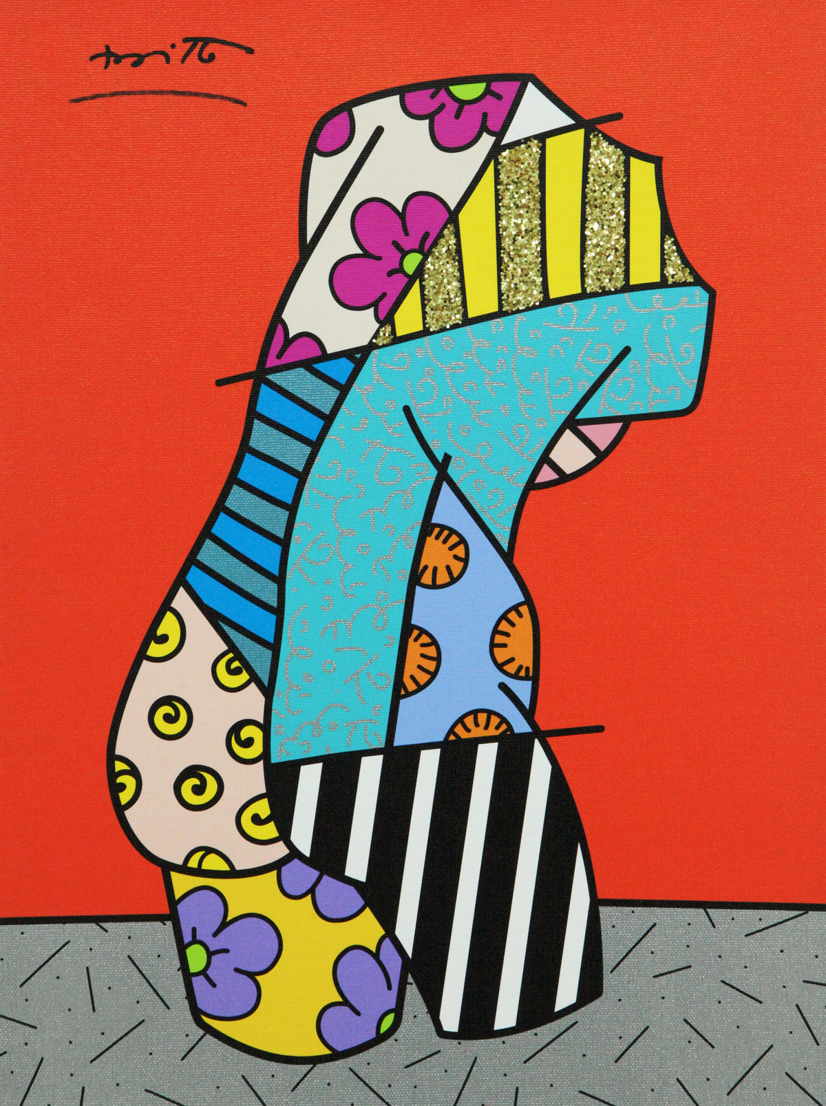Romero Britto pop venus limited edition print  colorful pop art design