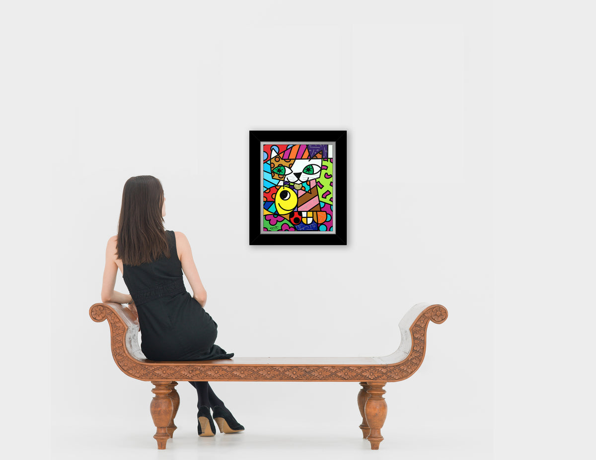 modern pop art sam yellow limited edition print  vibrant home decor