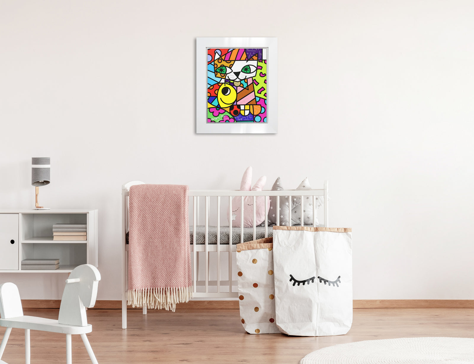 Romero Britto sam yellow limited edition print  colorful pop art design
