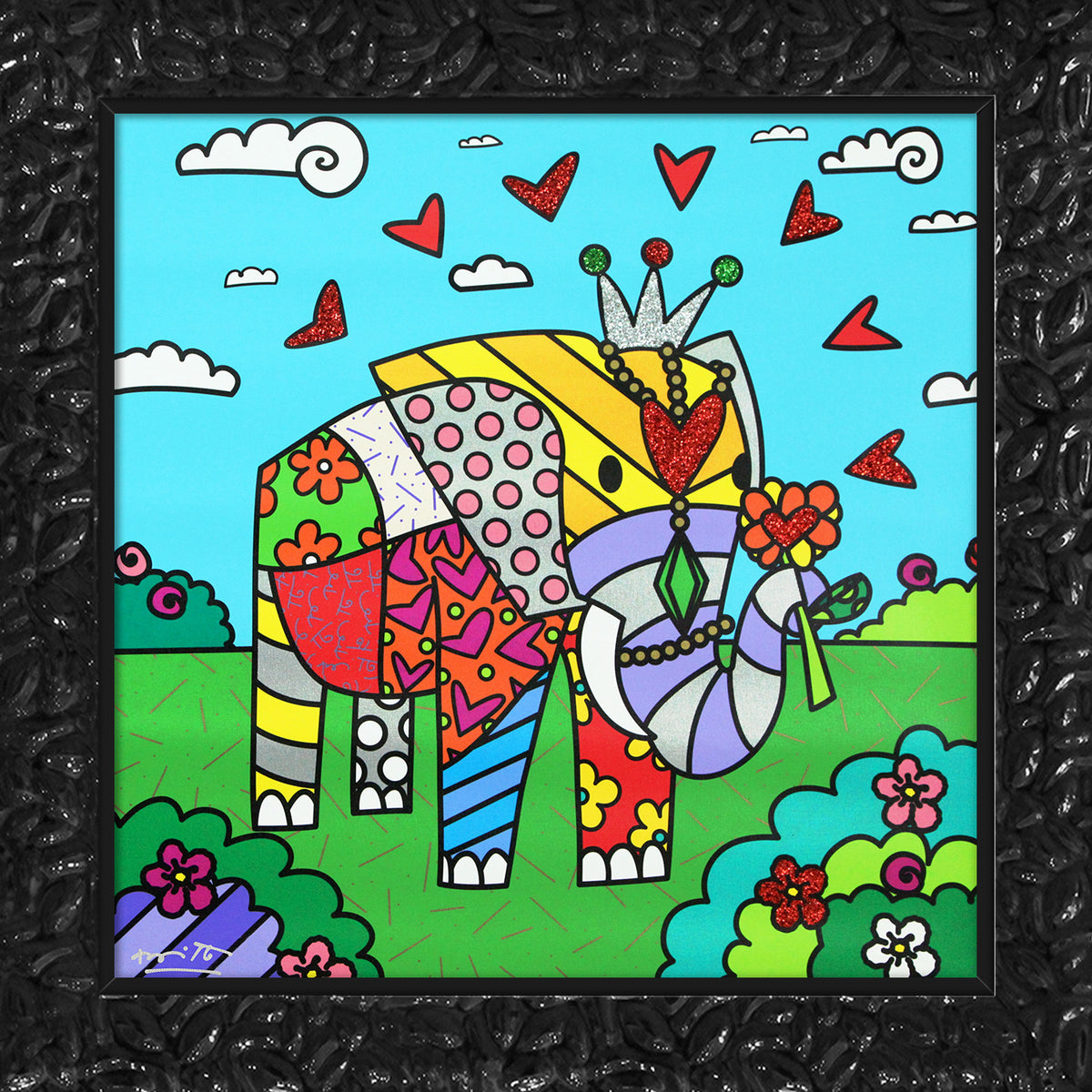 Romero Britto india limited edition print  contemporary pop art piece