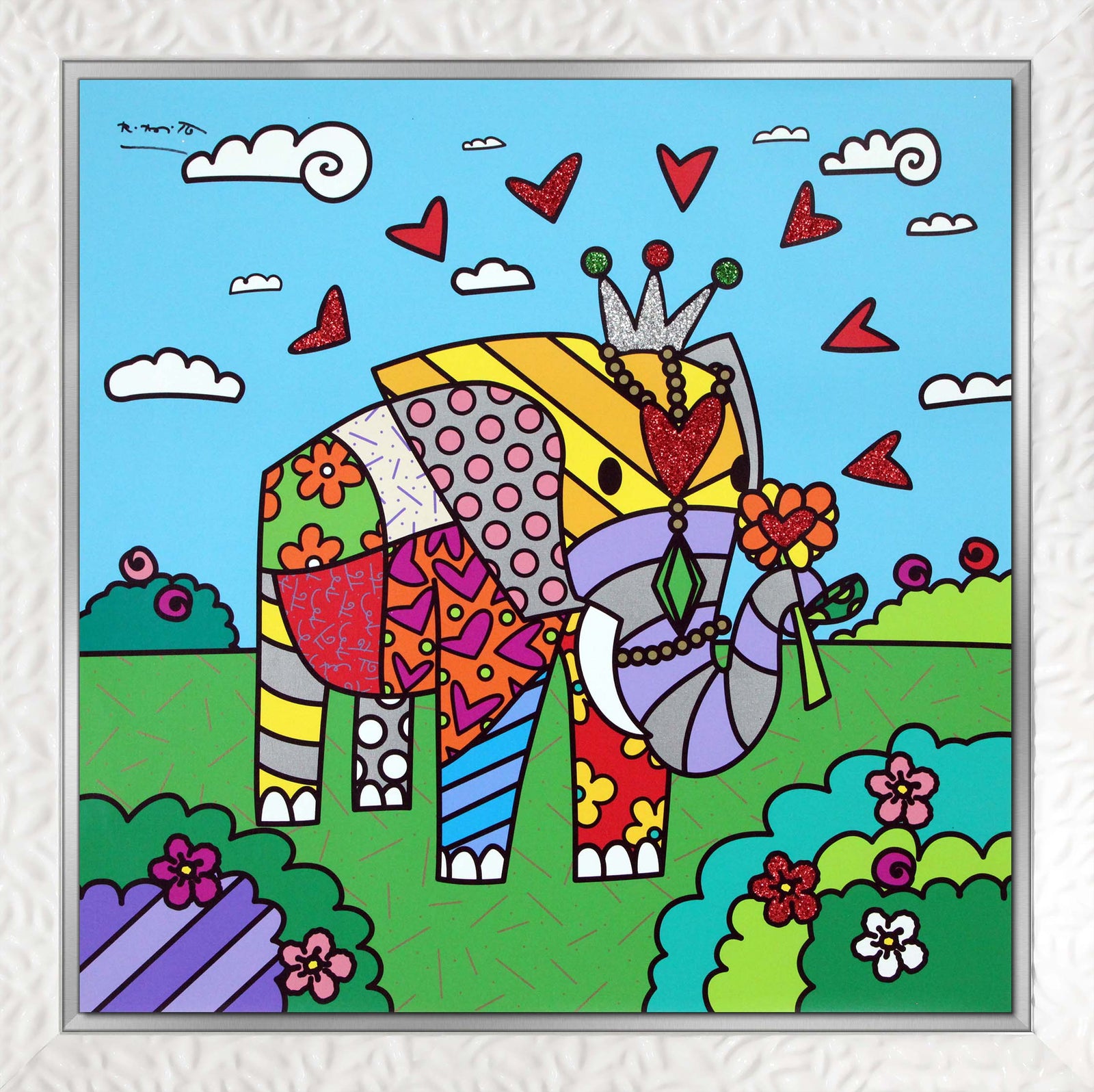 Romero Britto india limited edition print  contemporary pop art piece