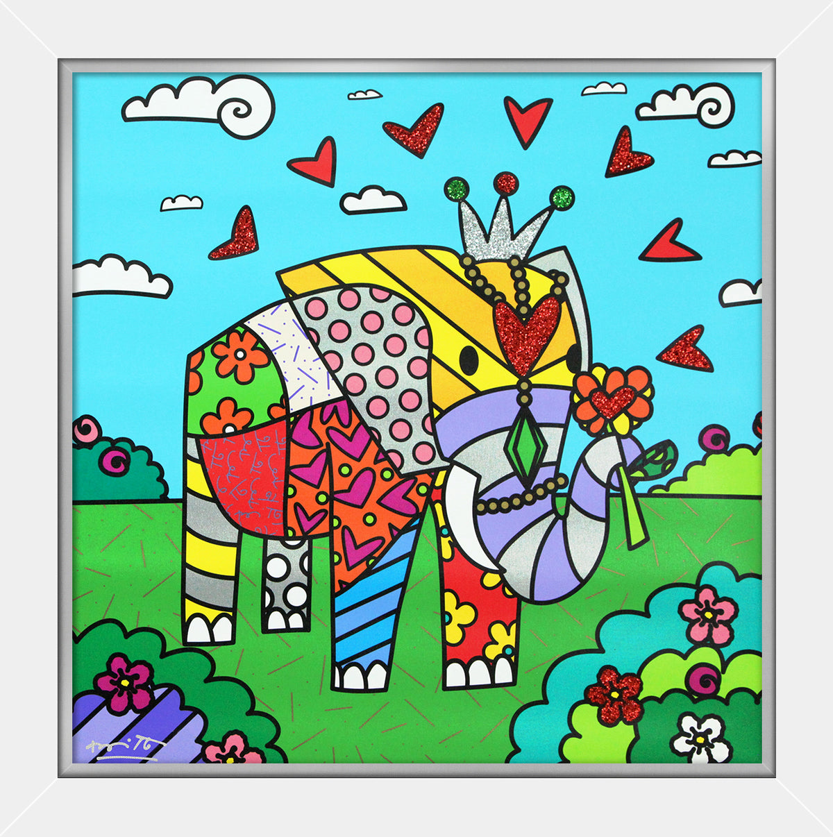Romero Britto india limited edition print  colorful pop art design