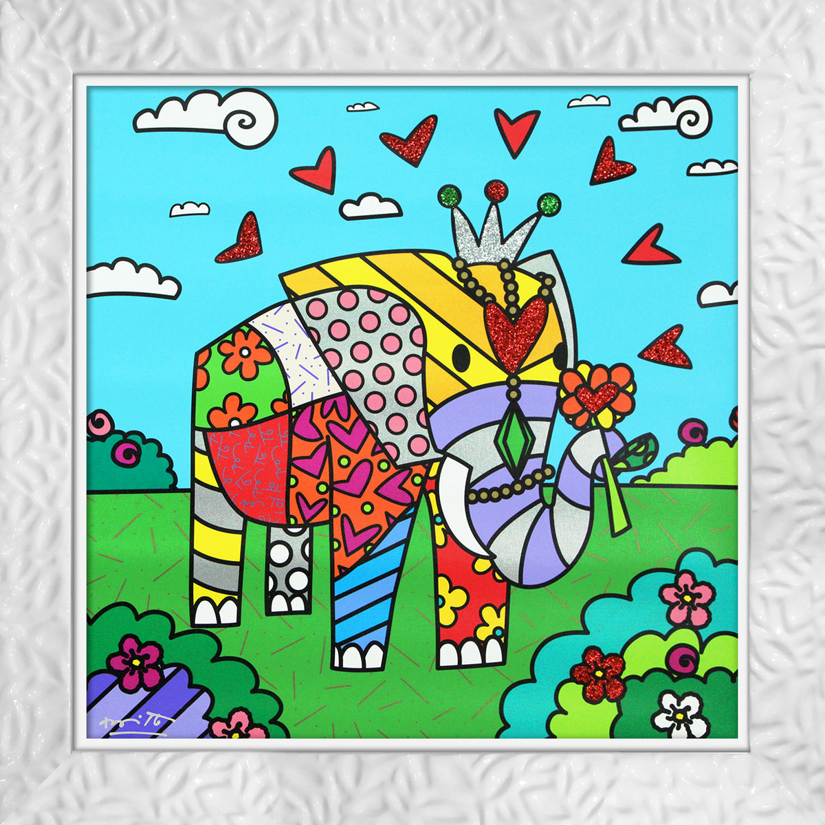 Romero Britto india limited edition print  colorful pop art design