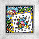 WORD SEARCH - MIAMI TEDDY BEAR - Limited Edition Print