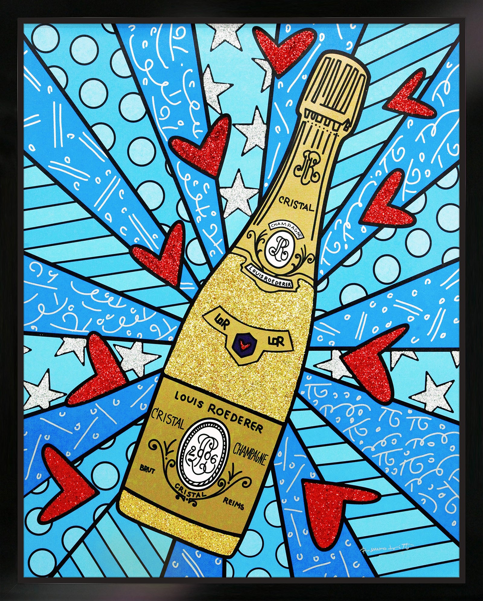 Champagne Wishes & Caviar Dreams (Blue) - Limited Edition Print