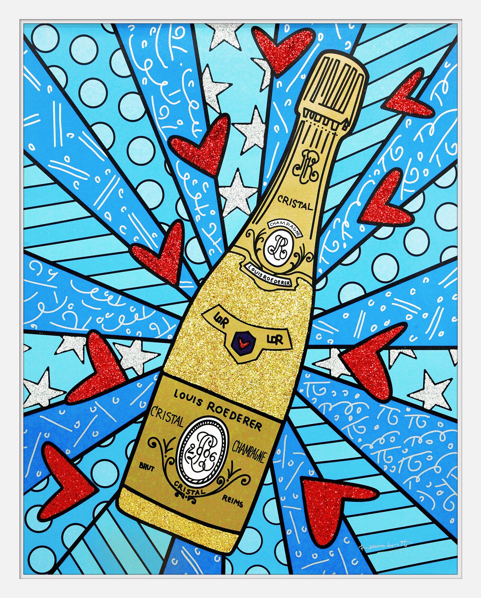 Champagne Wishes & Caviar Dreams (Blue) - Limited Edition Print