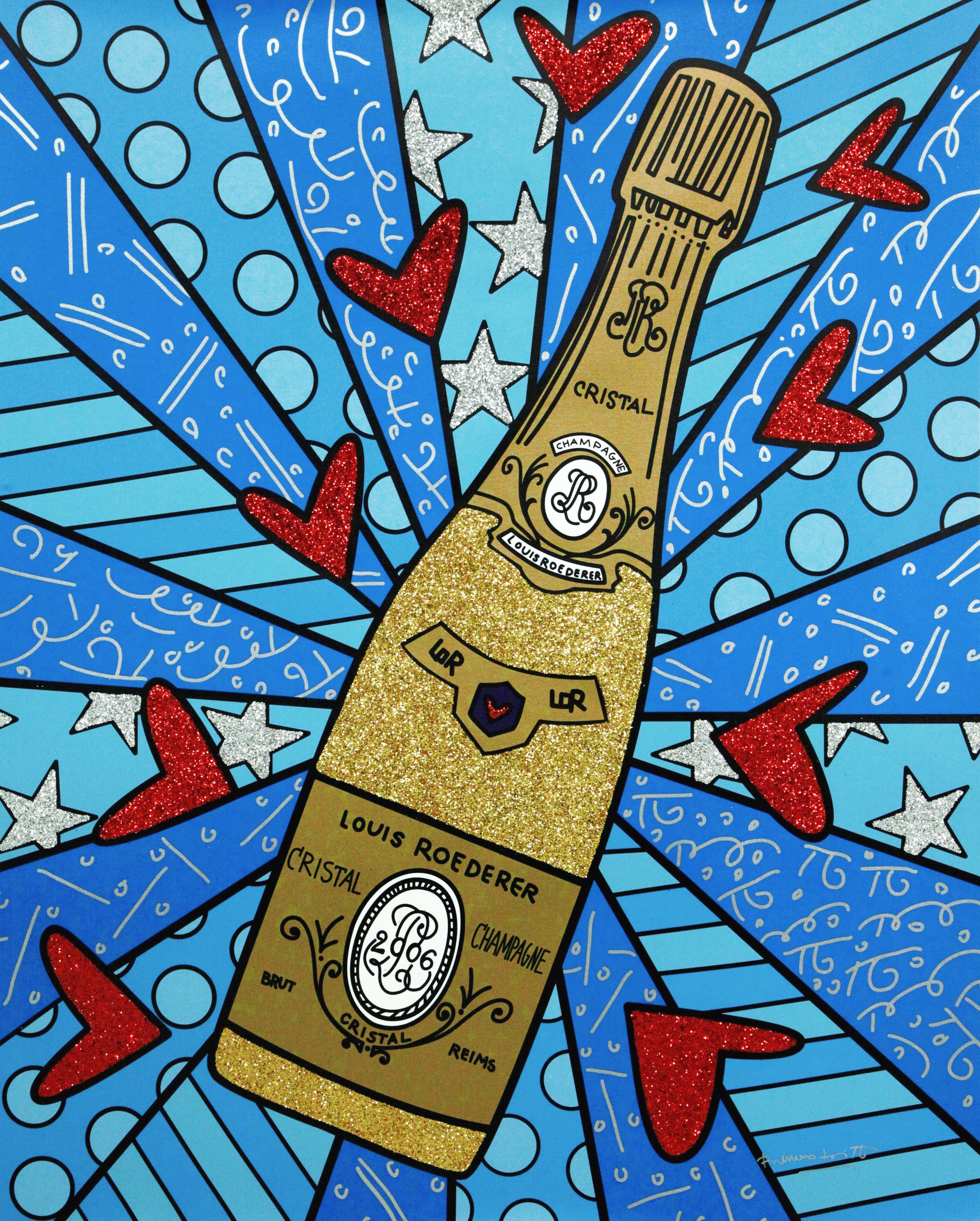 Champagne Wishes & Caviar Dreams (Blue) - Limited Edition Print