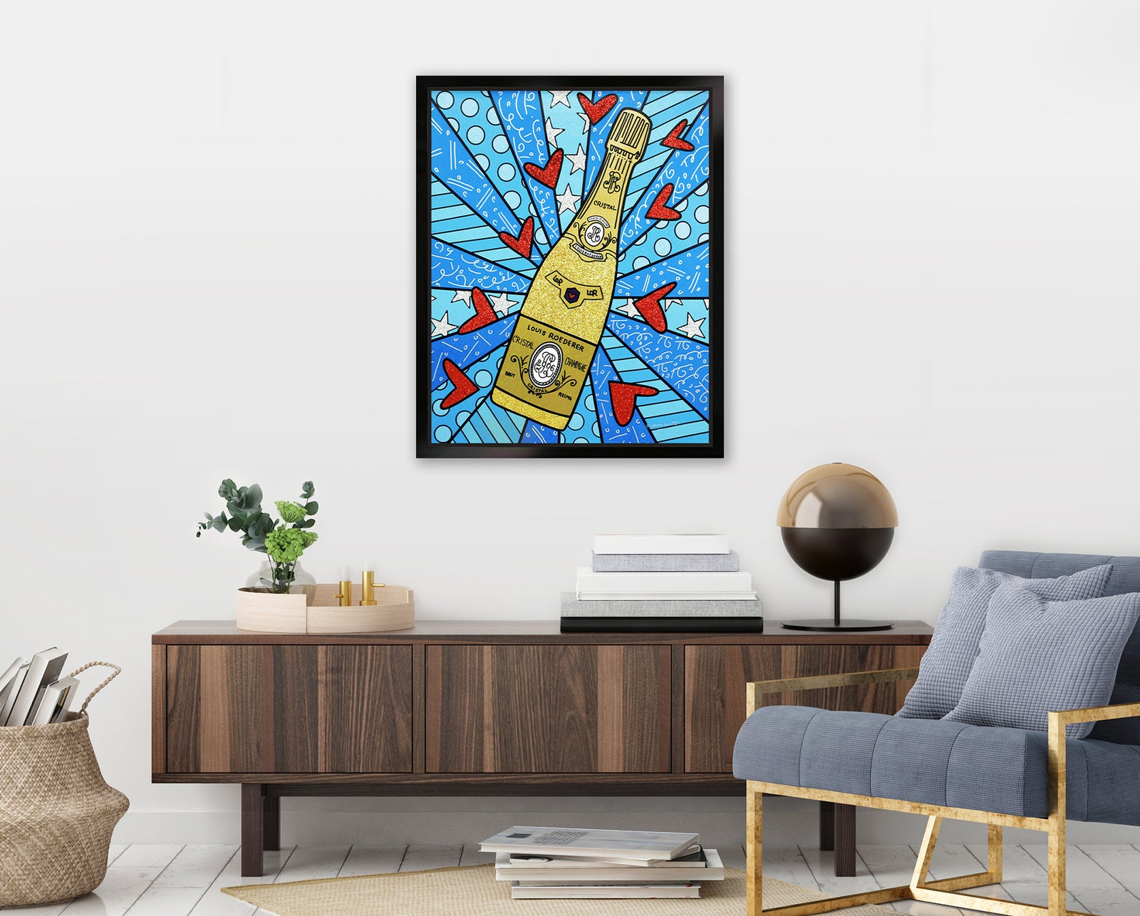 Champagne Wishes & Caviar Dreams (Blue) - Limited Edition Print