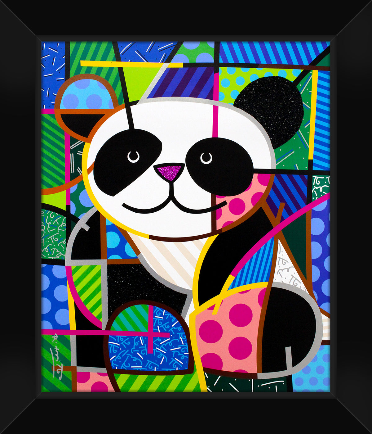 Romero Britto huggable limited edition print  contemporary pop art piece