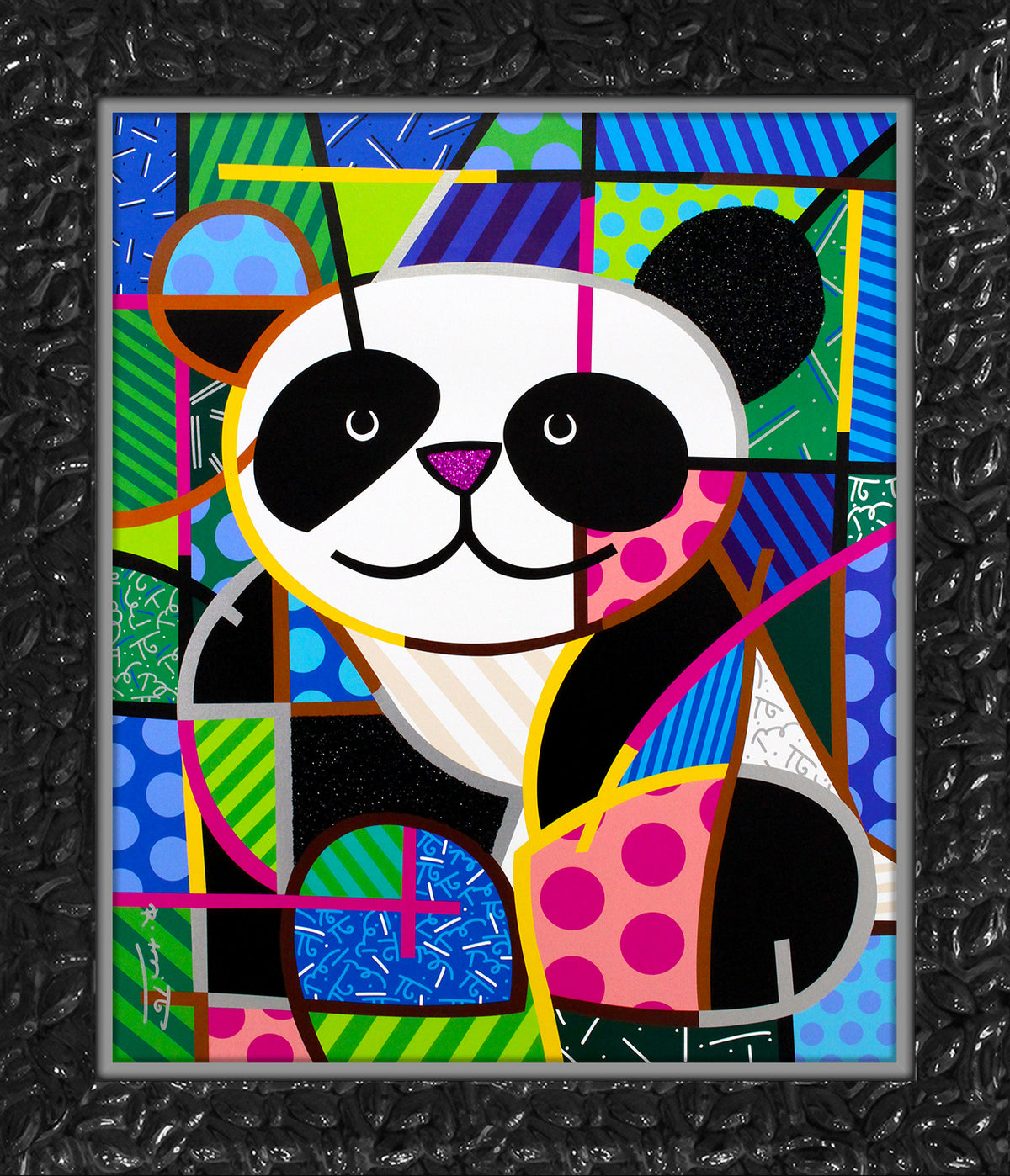 Romero Britto huggable limited edition print  contemporary pop art piece
