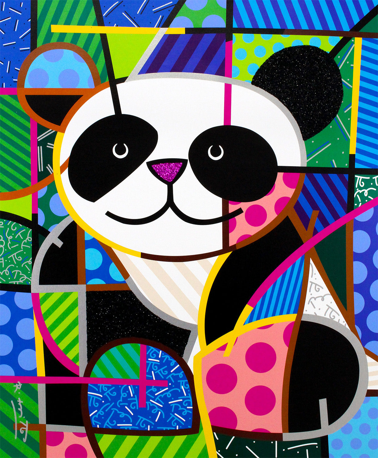 Romero Britto huggable limited edition print  colorful pop art design