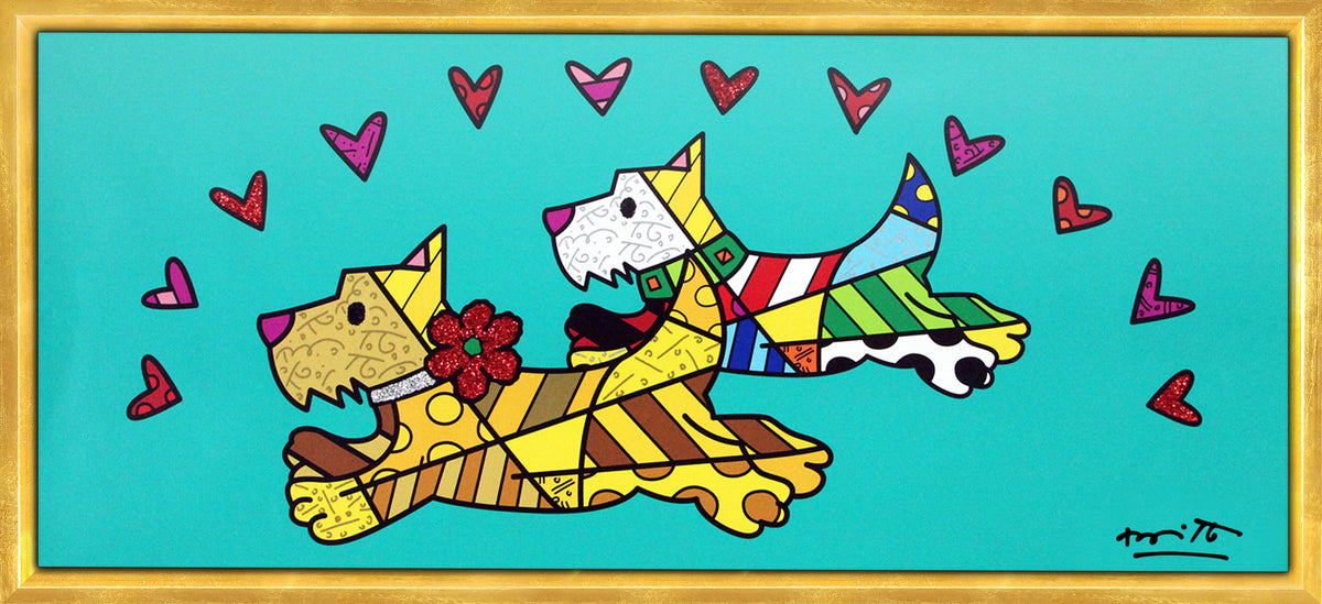Romero Britto central park limited edition print  colorful pop art design