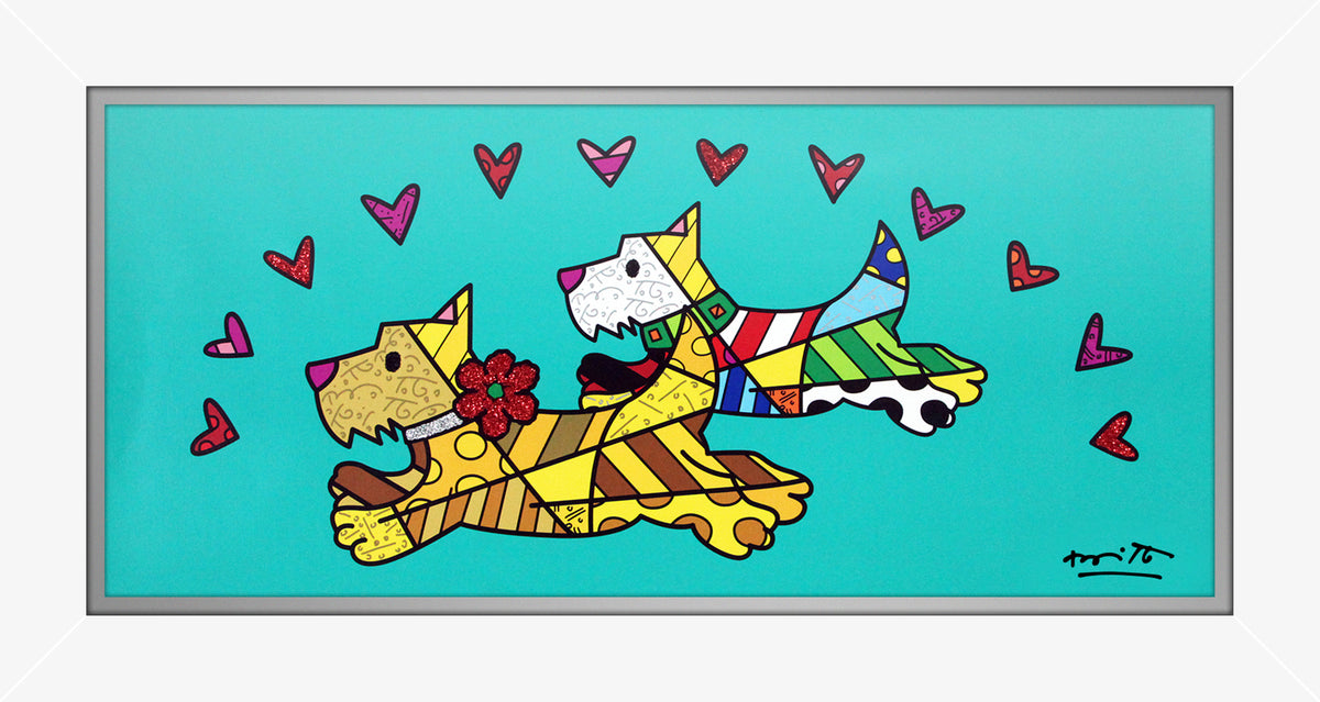 Romero Britto central park limited edition print  colorful pop art design