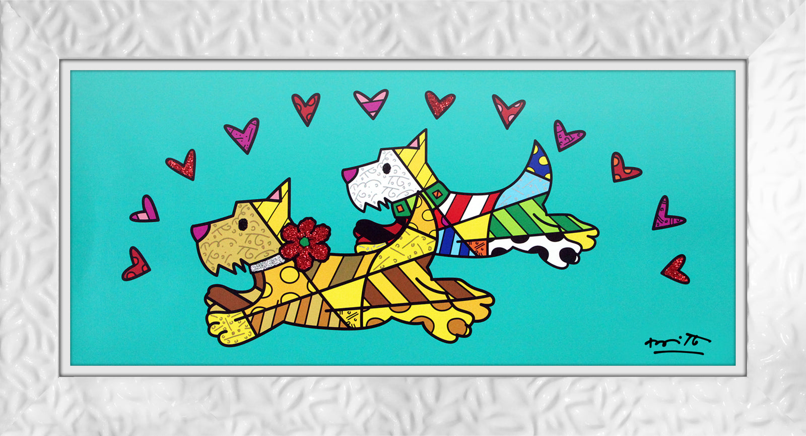 Romero Britto central park limited edition print  colorful pop art design