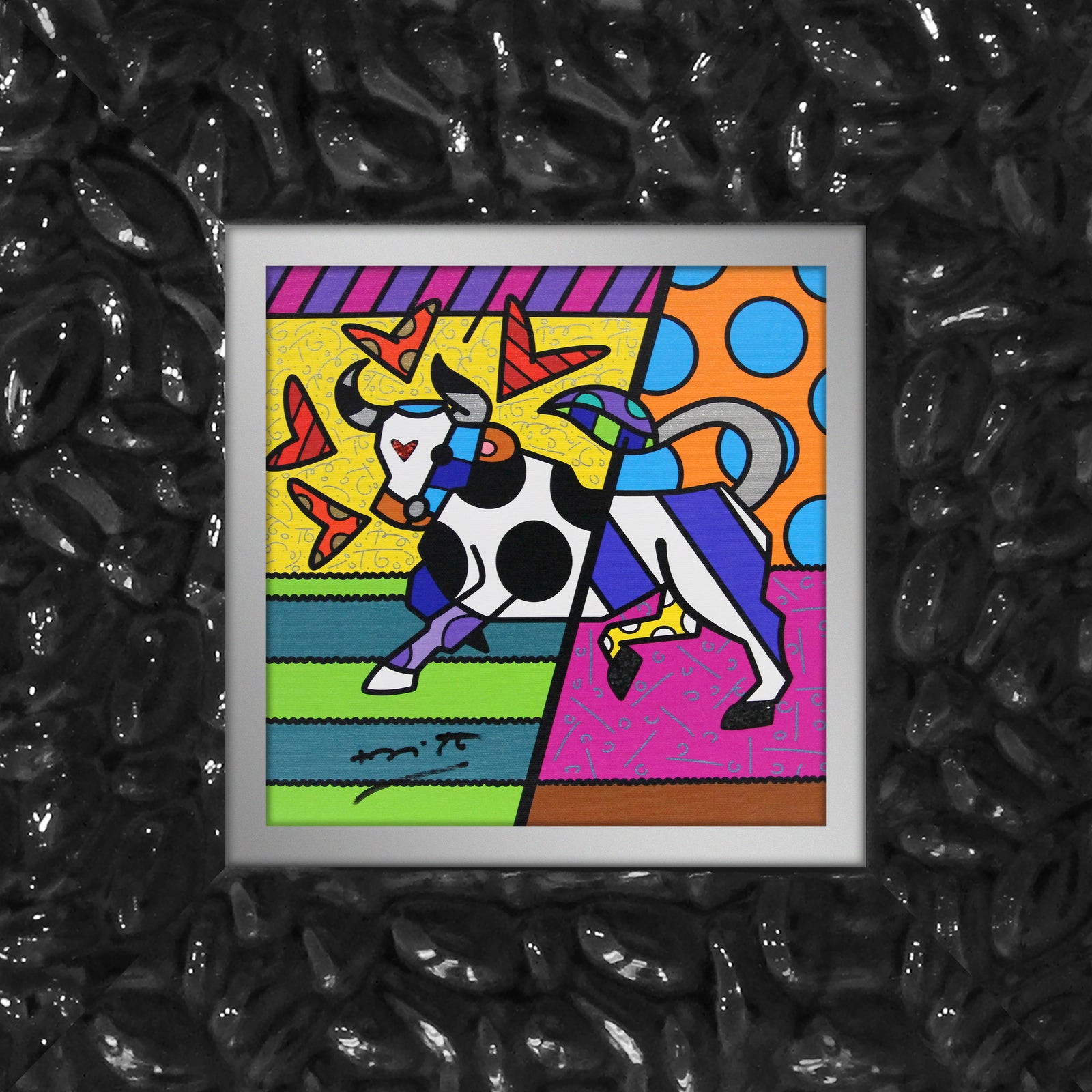 Romero Britto taurus limited edition print  contemporary pop art piece